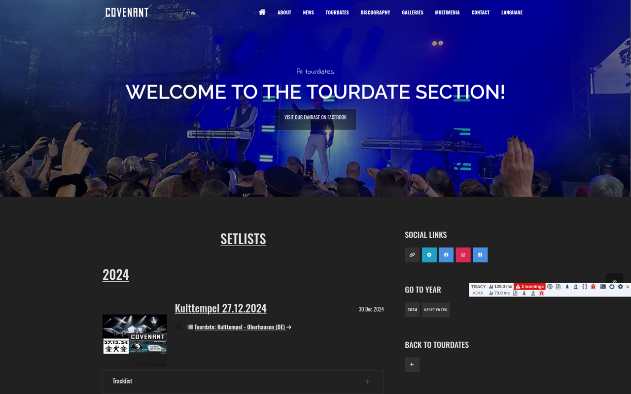 New section on the fan page